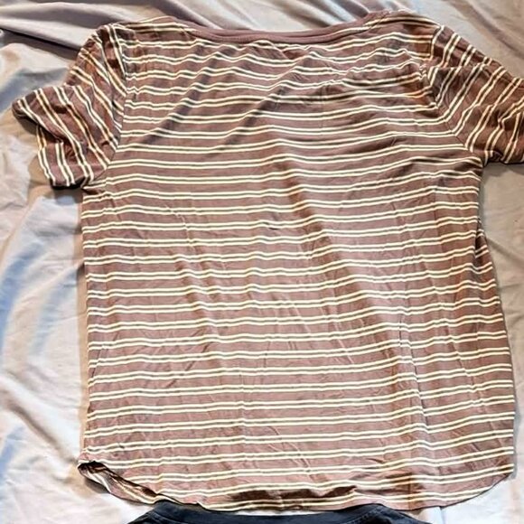 TWO dip Brand Short Sleeve tees, BIG SIZE SMALL (1 purple striped & 1 Blue) - Picture 3 of 16